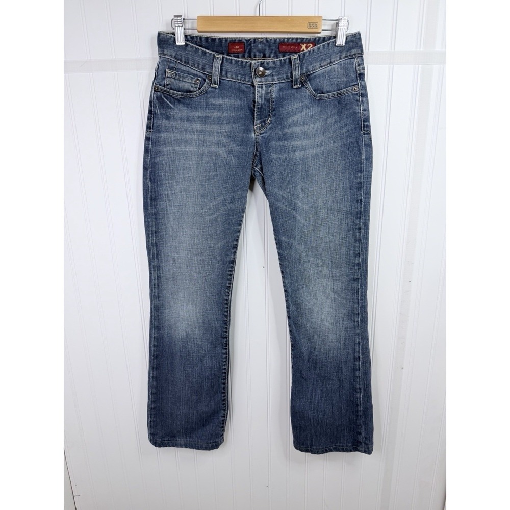 Womens 10 Express X2 Stella Boot Blue Denim Low Rise Y2K Vintage Bootcut‎ Jeans